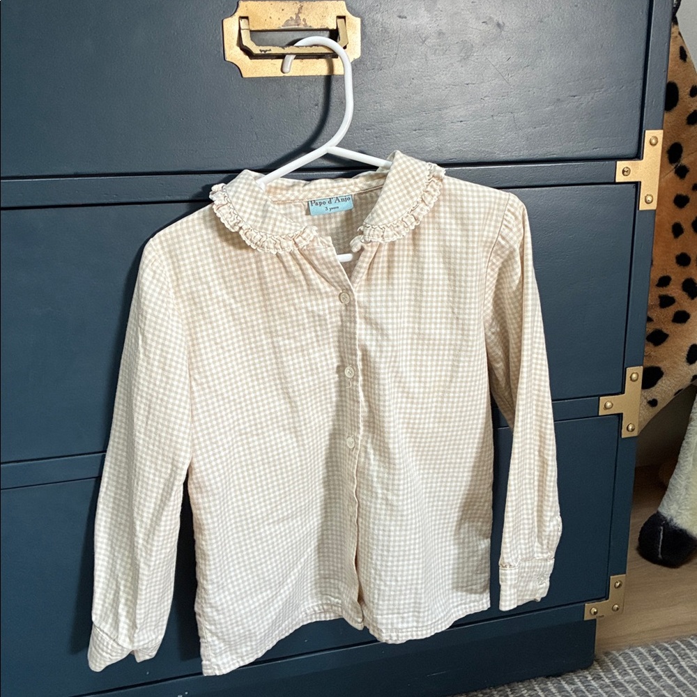 Papo d’ Anjo Girls Gingham Blouse